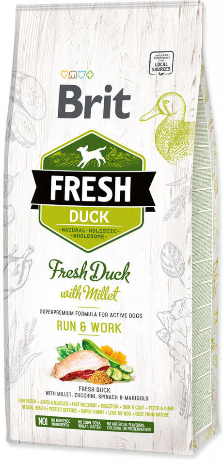 Brit Fresh Dog Duck & Millet Active Run & Work 12kg