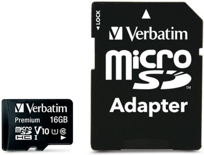 Paměťová karta Verbatim micro SDHC 16GB Class 10 + adapter (44082)