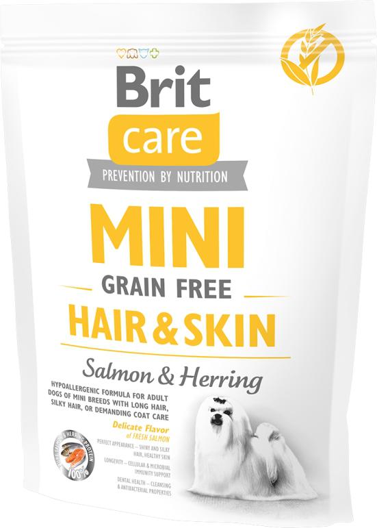 Granule pro psy Brit Care Mini Hair & Skin, 0,4 kg