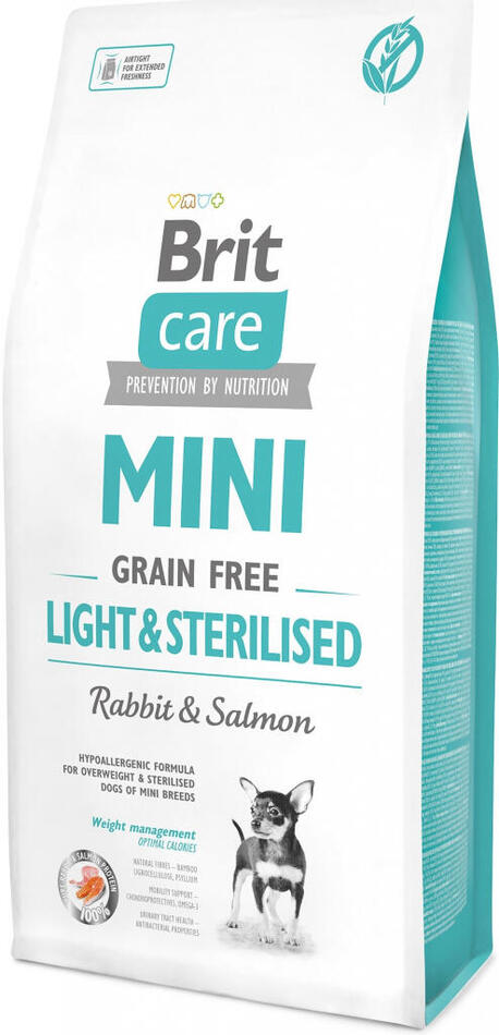 Granule pro psy Brit Care Mini Light & Sterilised, 7 kg