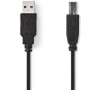 Kabel USB 2.0 A konektor/USB 2.0 B konektor 3m NEDIS CCGP60100BK30
