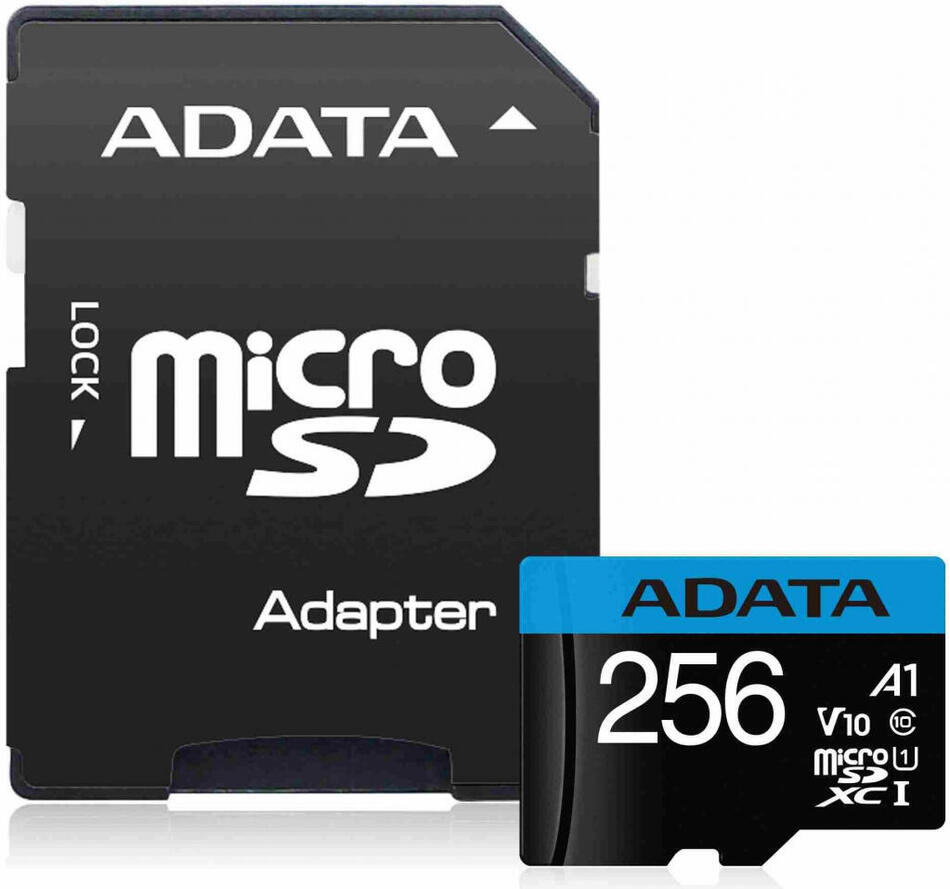 A-Data ADATA MicroSDHC karta 256GB UHS-I Class 10, Premier + adaptér (AUSDX256GUICL10A1-RA1)