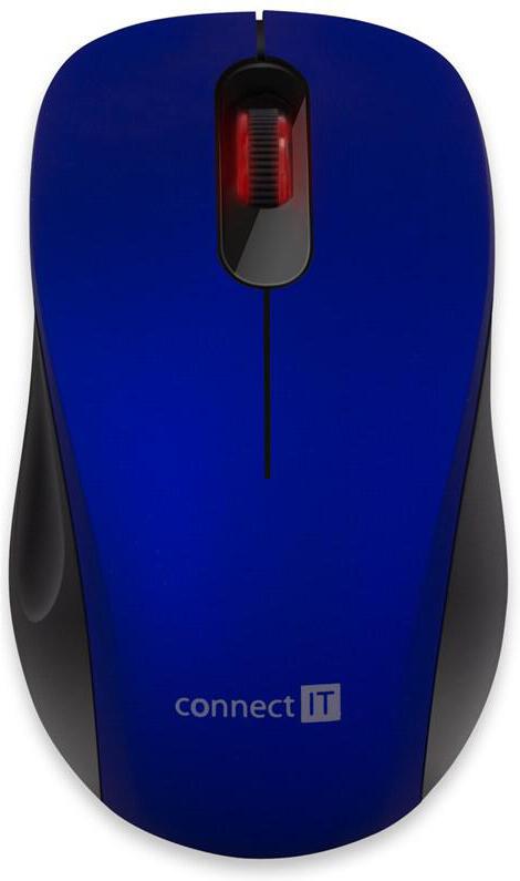 CONNECT IT "MUTE" bezdrátová optická tichá myš, USB, (+ 1x AA baterie zdarma), modrá (CMO-2230-BL)