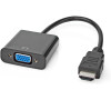 Nedis CCGB34900BK02 - HDMI  VGA Kabel / Konektor HDMI - VGA Zsuvka + 3,5mm vstup / 0,2 m / ern barva