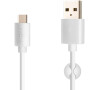 Datový a nabíjecí kabel FIXED s konektory USB/USB-C, USB 2.0, 1 metr, bílý