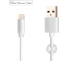 Datový a nabíjecí kabel FIXED s konektory USB/Lightning, 1 metr, MFI certifikace, bílý