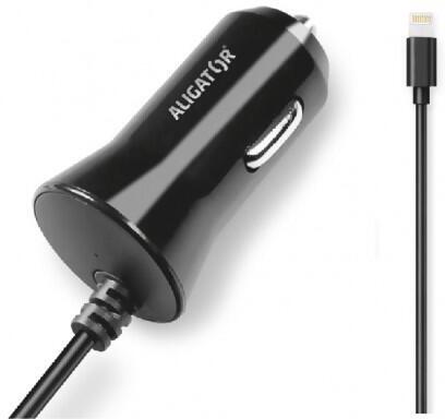 Nabíječka do auta ALIGATOR pro iPhone s lightning konektorem, 1A černá