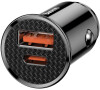 Baseus Circular Plastic Car nabíječ PD QC4.0+ 5A 30W (černá)