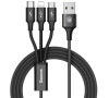 USB kabel 3v1 Rapid Series (černý) 3A (CAMLT-SU01)