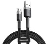 Cafule kabel USB do Micro 2.4A 0.5m (šedo-černý)