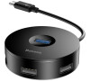 USB-C hub 4v1 - 1x USB 3.0 + 3x USB 2.0 Baseus 15cm (černý)