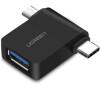 UGREEN redukce 2v1 USB-A na USB-C a Micro B, černá
