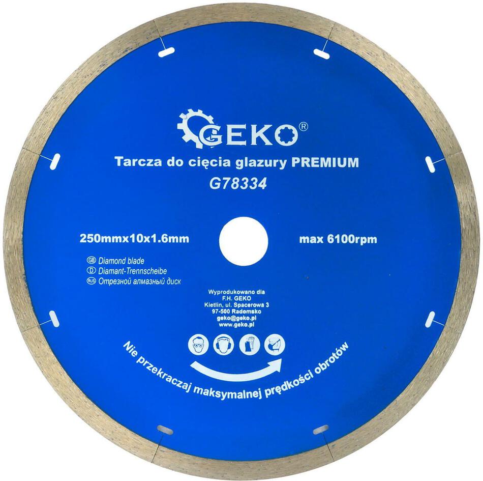 Kotouč diamantový řezný celoobvodový 250x10x22,2mm GEKO