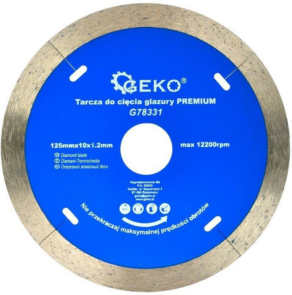 Kotouč diamantový řezný celoobvodový 125x10x22,23mm GEKO
