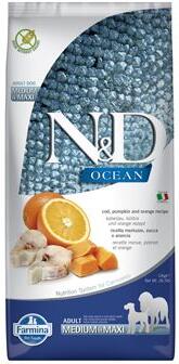 Granule pro psyl N&D OCEAN DOG Adult M/L Codfish&Pumpkin&Orange 12kg