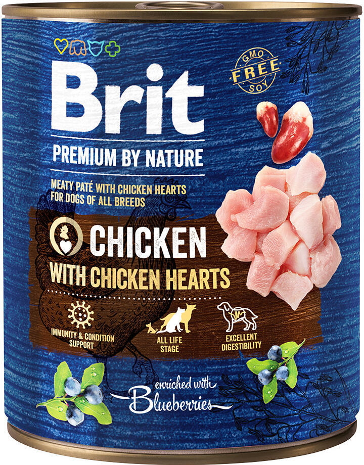 Brit Premium Dog by Nature konz Chicken&Hearts 800g