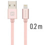 DATOVÝ KABEL SWISSTEN TEXTILE USB / LIGHTNING 0,2 M RŮŽOVO/ZLATÝ