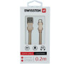 DATOVÝ KABEL SWISSTEN TEXTILE USB / LIGHTNING 0,2 M ZLATÝ
