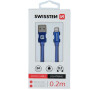 DATOVÝ KABEL SWISSTEN TEXTILE USB / LIGHTNING 0,2 M MODRÝ