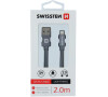 DATOVÝ KABEL SWISSTEN TEXTILE USB / LIGHTNING 2,0 M ŠEDÝ