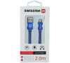 DATOVÝ KABEL SWISSTEN TEXTILE USB / LIGHTNING 2,0 M MODRÝ