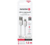 DATOVÝ KABEL SWISSTEN TEXTILE USB / LIGHTNING MFi 1,2 M STŘÍBRNÝ