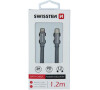 DATOVÝ KABEL SWISSTEN TEXTILE USB-C / LIGHTNING 1,2 M ŠEDÝ