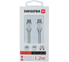 DATOVÝ KABEL SWISSTEN TEXTILE USB-C / LIGHTNING 1,2 M STŘÍBRNÝ