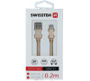 DATOVÝ KABEL SWISSTEN TEXTILE USB / USB-C 0,2 M ZLATÝ