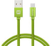 SWISSTEN DATA CABLE USB / USB-C TEXTILE 0,2M GREEN (71521107)