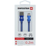 DATOVÝ KABEL SWISSTEN TEXTILE USB / USB-C 0,2 M MODRÝ