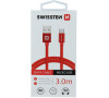 DATOVÝ KABEL SWISSTEN TEXTILE USB / MICRO USB 3,0 M ČERVENÝ