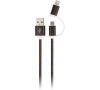 Datový kabel Setty 2v1 microUSB+USB-C 1m 2A černý
