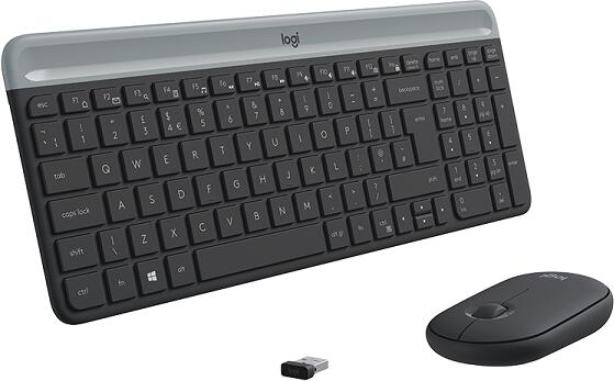 Logitech klávesnice s myší Wireless Combo Slim MK470 CZ/SK - šedá (920-009260)