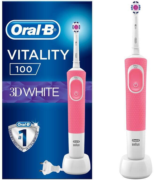 Elektrický zubní kartáček Oral-B Vitality 100 3D bílo-růžová