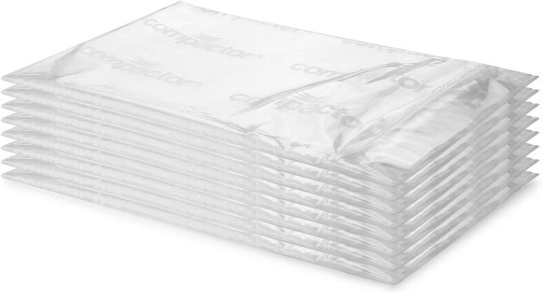 Sada 8 ks průhledných přepravních sáčků se zipem na trička a košile Compactor - 30 x 45 cm