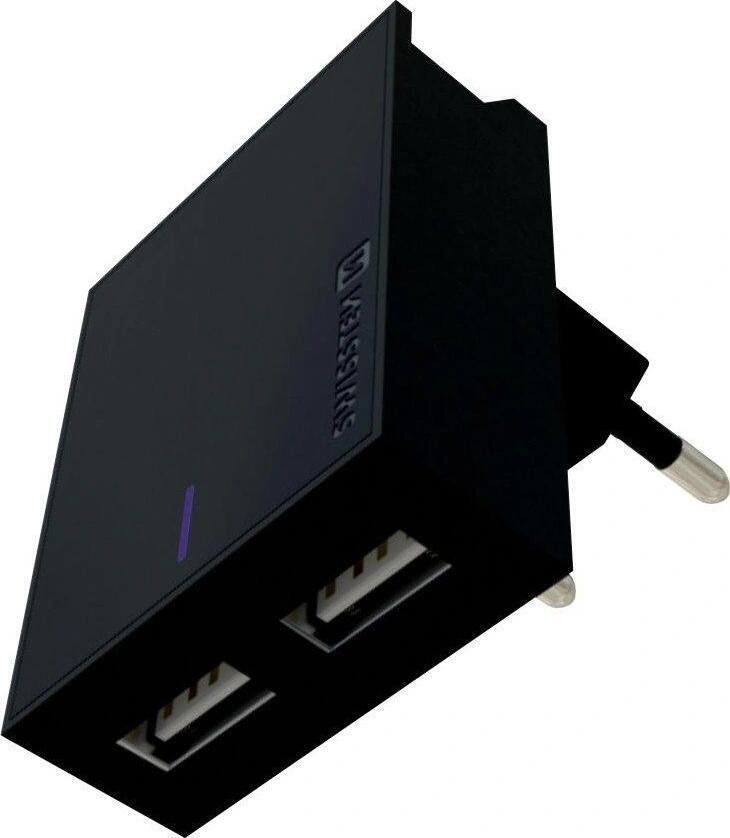 SWISSTEN SÍŤOVÝ ADAPTÉR SMART IC 2x USB 3A POWER ČERNÝ