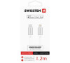 SWISSTEN DATOVÝ KABEL TEXTILE USB-C / LIGHTNING MFi 1,2 M ŠEDÝ (71526202)