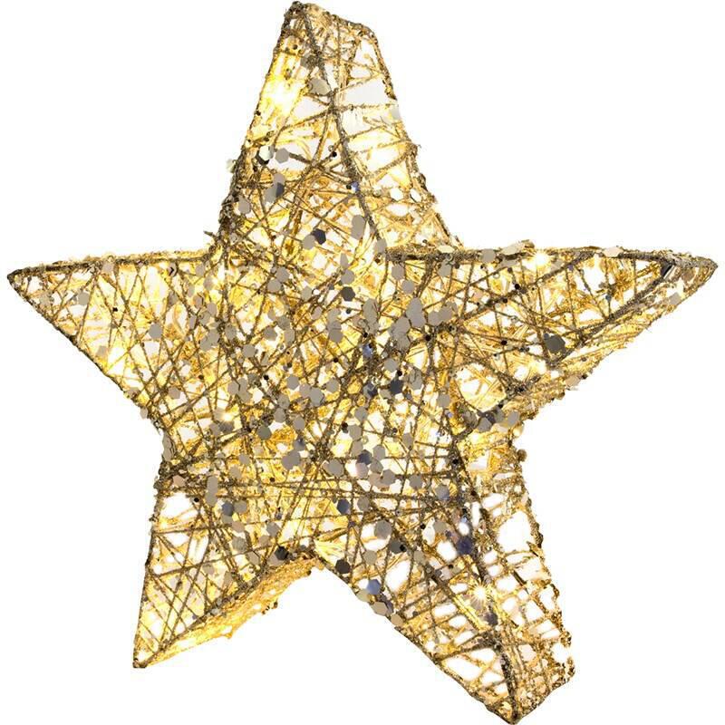 Vánoční osvětlení Retlux 327 hvězda třpyt. 20 LED 40cm