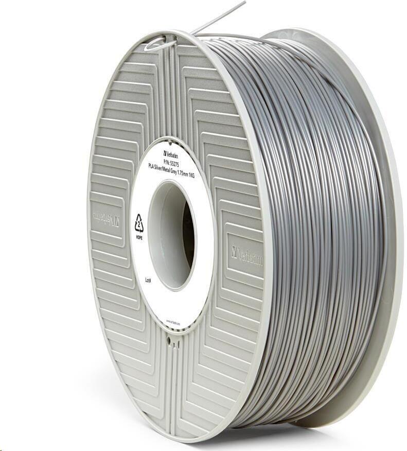 Verbatim PLA struna 1,75 mm pro 3D tiskárnu, 1kg, Šedá (GY1) (55319)