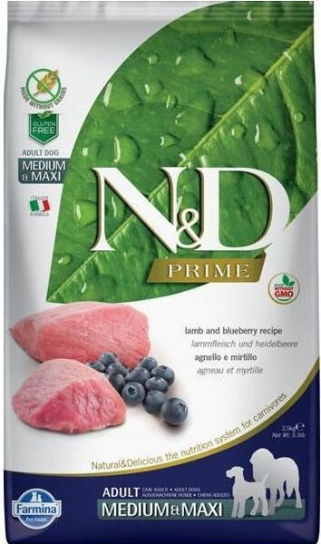 N&D PRIME DOG Adult M/L Lamb & Blueberry 12kg