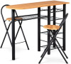 Snídaňový set (1+2), MDF dub, kov černý mat Autronic (AUB-2000 OAK)