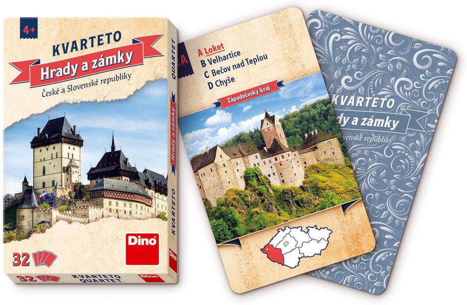Karetní hra Dino Kvarteto - Hrady a zámky, 32 ks