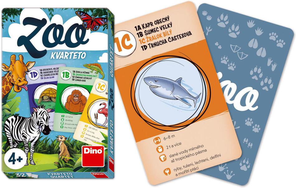 Karetní hra Dino Kvarteto - ZOO, 32 ks