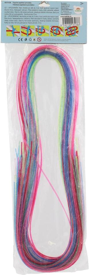 Teddies Zaplétací provázky/bužírky třpytivé glitter 100cm 35ks v sáčku
