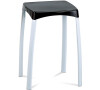 Taburet, černý plast / bílý kov Autronic 83668-03 BK, Černá