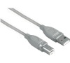 Hama USB kabel typ A-B, 3m, šedý, blistr