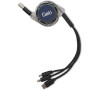 Kabel GETI GCU 01 USB 3v1 černý samonavíjecí