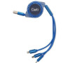 Kabel GETI GCU 03 USB 3v1 modrý samonavíjecí