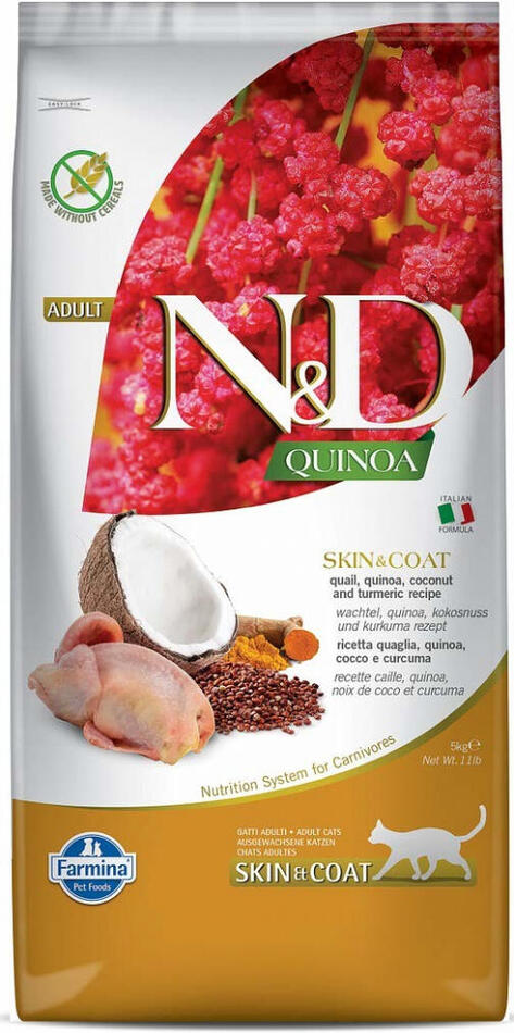 N&D Quinoa CAT Skin & Coat Quail & Coconut 5kg